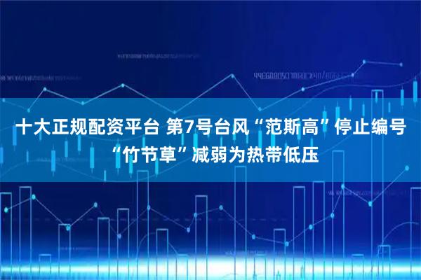 十大正规配资平台 第7号台风“范斯高”停止编号 “竹节草”减弱为热带低压