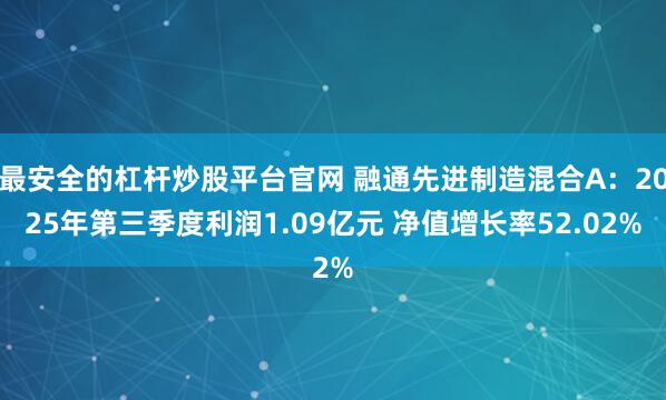 最安全的杠杆炒股平台官网 融通先进制造混合A：2025年第三季度利润1.09亿元 净值增长率52.02%